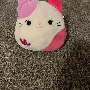 Pink and White Cat SquishmallowToy